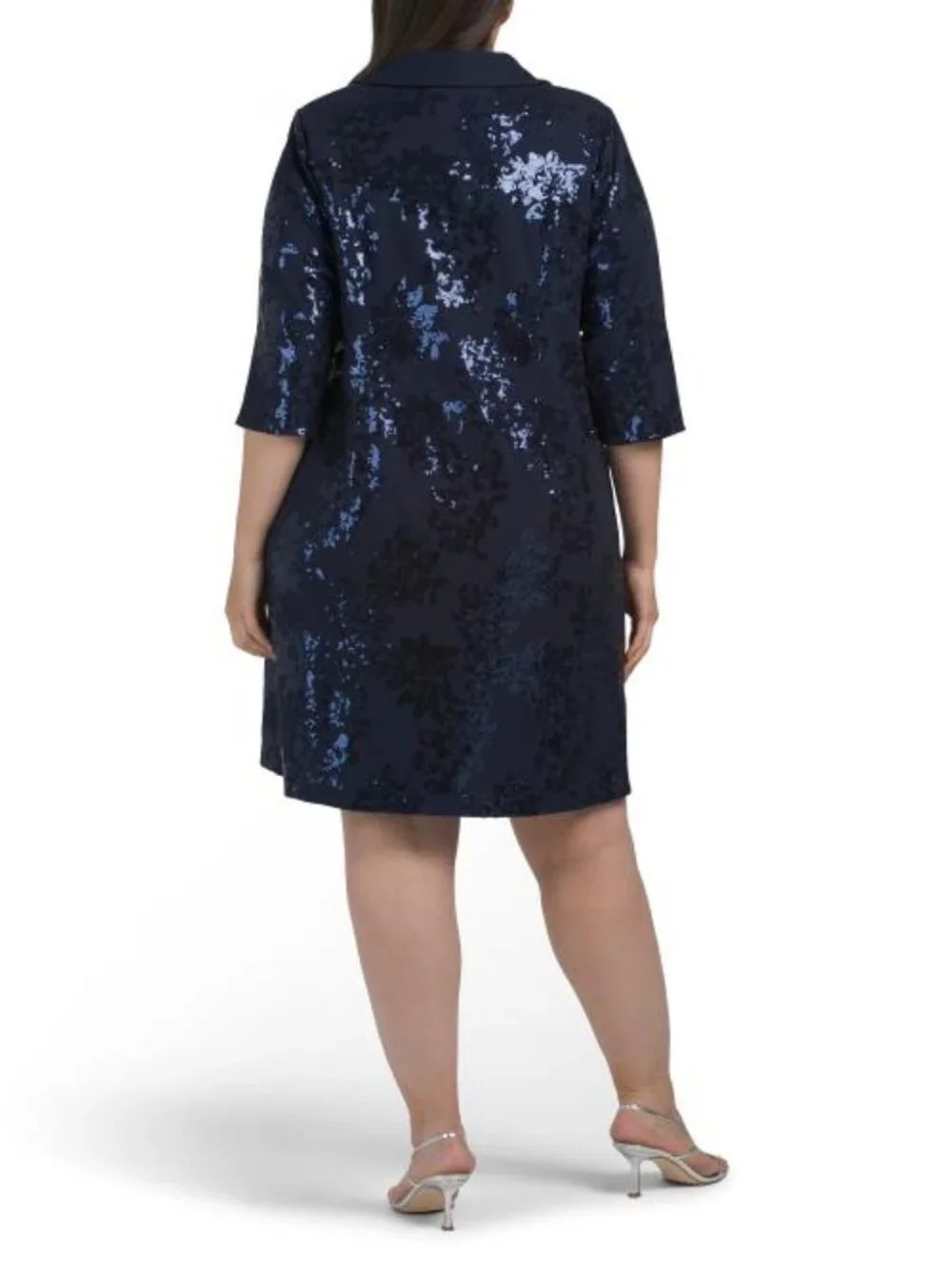 ALEX EVENINGS Navy Plus 2pc Jacket And Dress Set